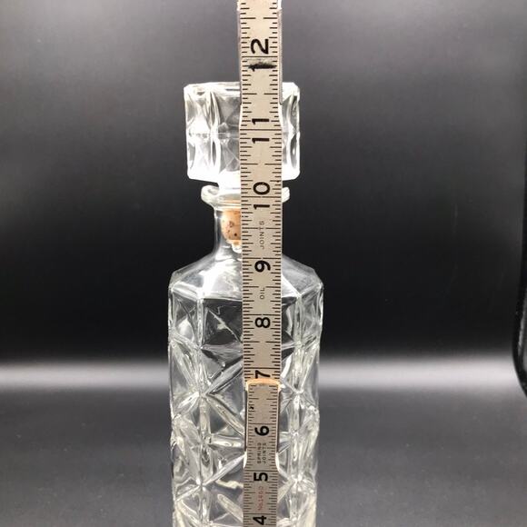 Mid-Century Glass Liquor Decanter Daisy Diamond Round Barware Bottle D-126 #4164 - Picture 5 of 9